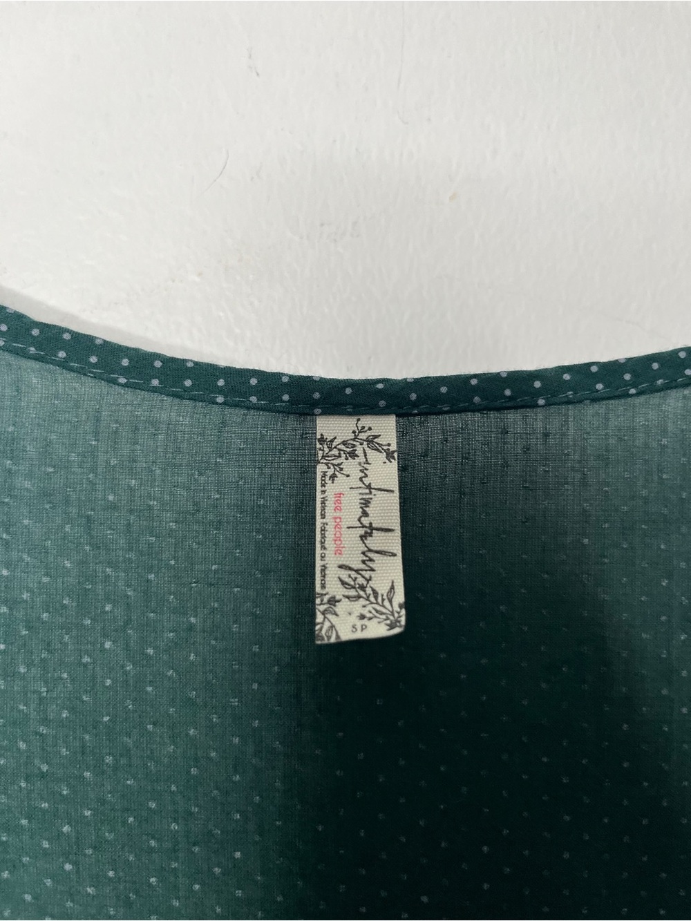 FP Intimately Voile Lace Trapeze Slip dress Mini Size S Boho Beachy Dark Green - Picture 3 of 5